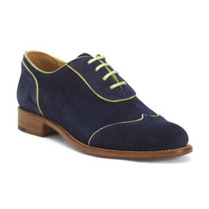 THE OFFICE OF ANGELA SCOTT Made In Portugal Suede Mr Evans Wingtip Oxfords